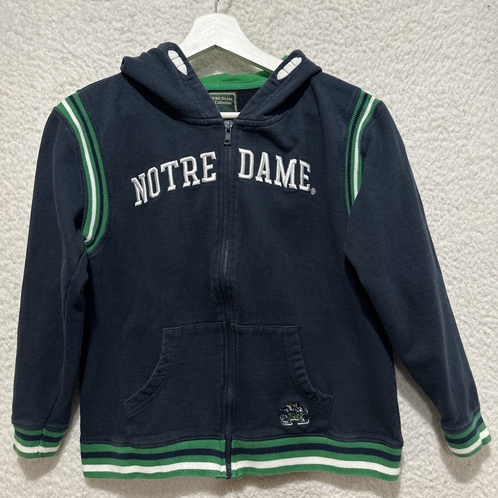 Notre‎ Dame HOODIE KIDS 11/12 Heritage Collection Lansdowne FULL ZIP EMBROIDERED
